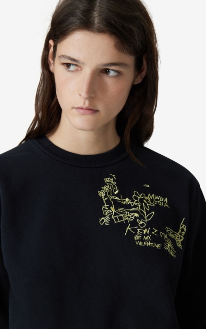 Kenzo Women Embroidered Sweatshirt Black